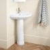 Naiture Corner Porcelain Pedestal Bathroom Sink In White Finish With 4" Faucet Centers Without Drain - B01JIFOHI8